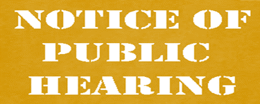 Notice of Public Hearing
